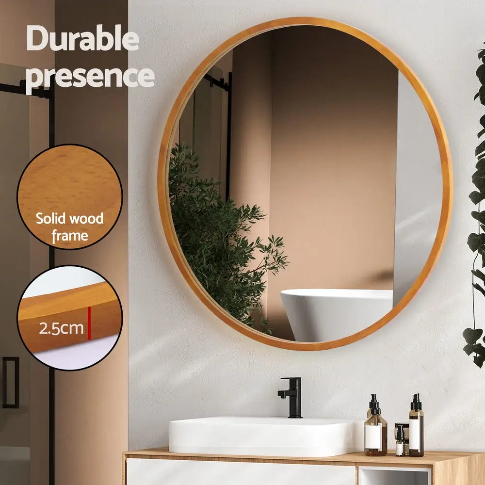 Embellir Wall Mirror Wooden Makeup 80cm - Home & Garden > Decor > Mirrors