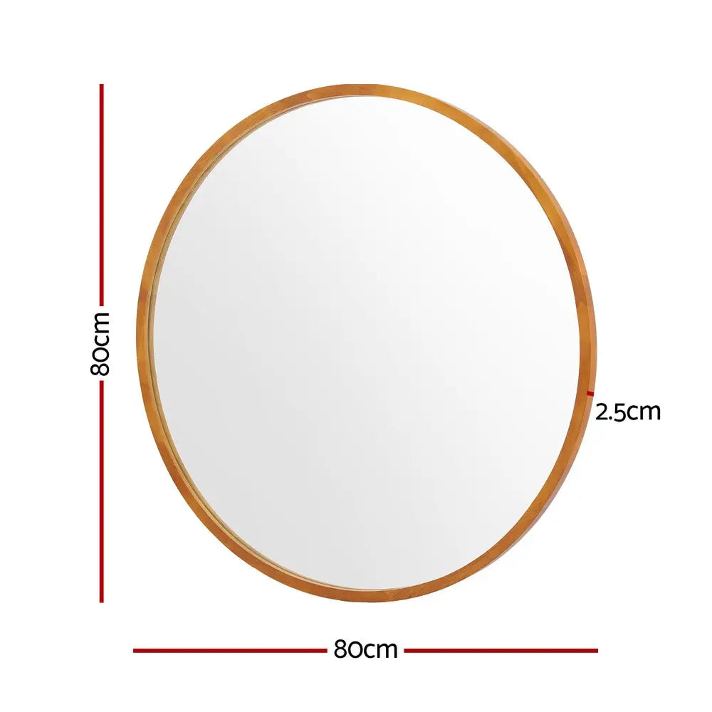 Embellir Wall Mirror Wooden Makeup 80cm - Home & Garden > Decor > Mirrors
