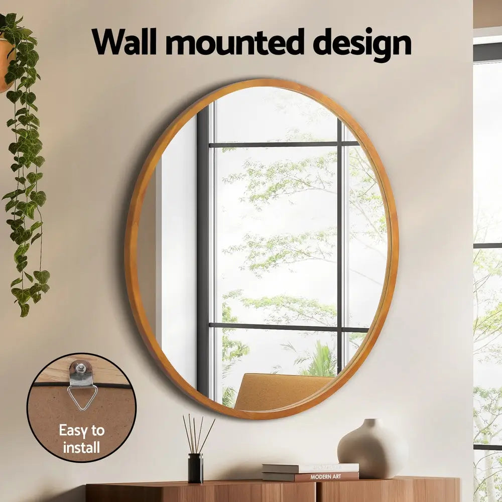 Embellir Wall Mirror Wooden Makeup 80cm - Home & Garden > Decor > Mirrors