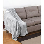 Embossed Print Throw Grey Numbers - Home & Garden > Bedding