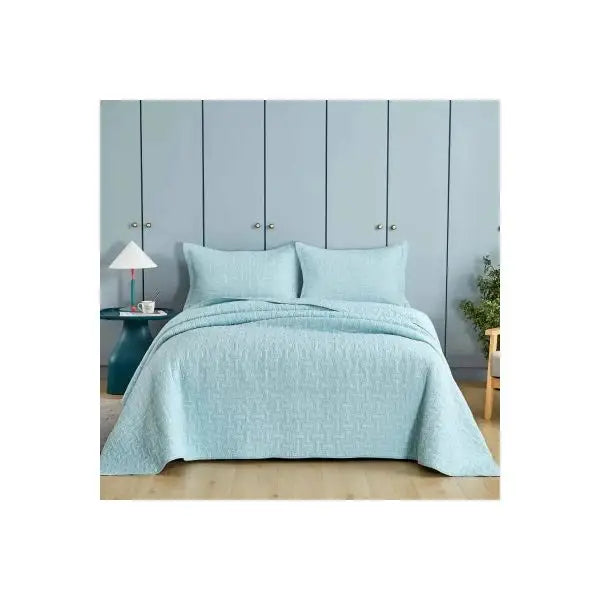 Embroidered Oceania 100% Cotton Quilted 3 pcs Bedspread Coverlet Set Queen - Home & Garden > Bedding > Quilts & Duvets