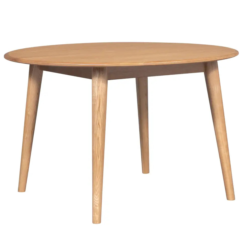 Emilio 120cm Round Dining Table Scandinavian Style Solid Ash Wood Oak - Furniture > Dining