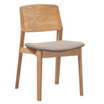 Emilio 4pc Set Dining Chair Fabric Seat Scandinavian Style Solid Ash Wood Oak - Furniture > Dining