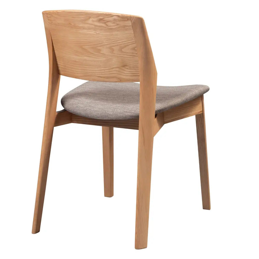 Emilio 8pc Set Dining Chair Fabric Seat Scandinavian Style Solid Ash Wood Oak - Furniture > Dining