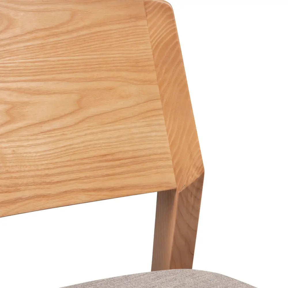 Emilio 8pc Set Dining Chair Fabric Seat Scandinavian Style Solid Ash Wood Oak - Furniture > Dining