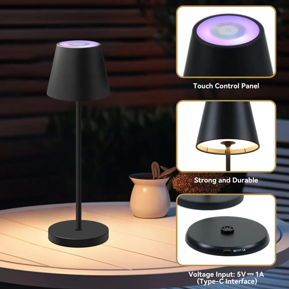Enoki Portable RGB Table Lamp - Black - Home & Garden > Lighting > Table Lamps
