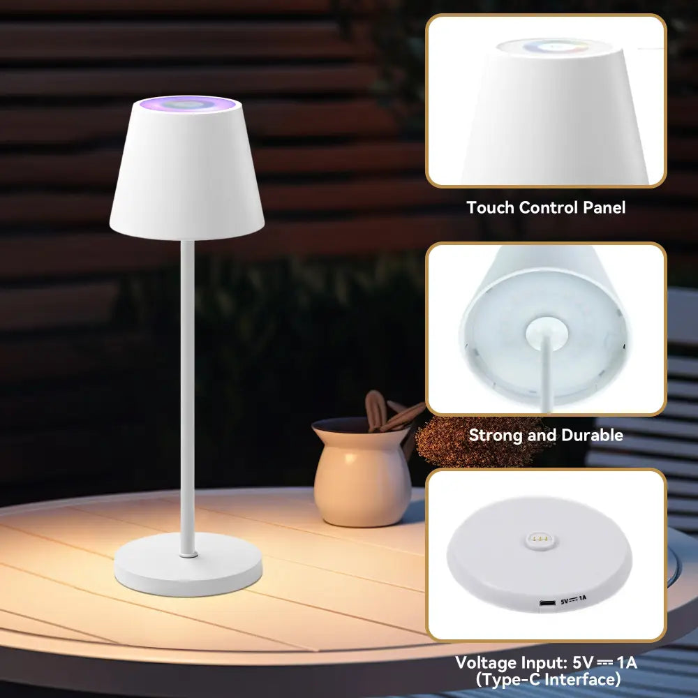 Enoki Portable RGB Table Lamp - White - Home & Garden > Lighting > Table Lamps