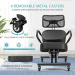 Ergonomic Kneeling Posture Chair with Backrest Adjustable Height and Casters - Furniture > Office
