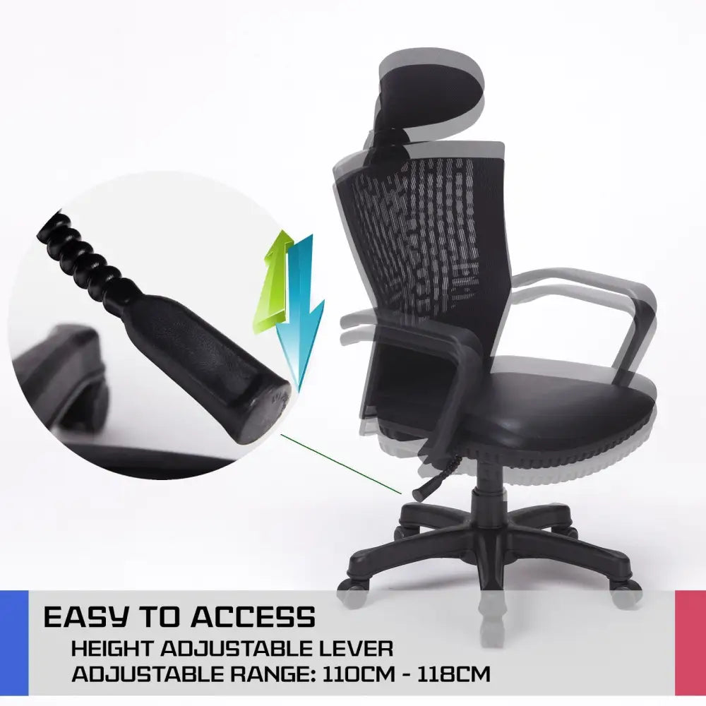 Ergonomic Korean Office Chair CHILL BLACK - Furniture > Office