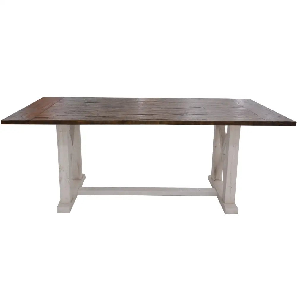 Erica Dining Table 200cm Solid Acacia Timber Wood Hampton Furniture Brown White - Furniture > Dining