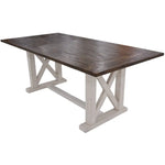 Erica Dining Table 200cm Solid Acacia Timber Wood Hampton Furniture Brown White - Furniture > Dining