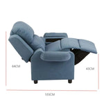 Erika Blue Kids Recliner Sofa Chair Blue Lounge Couch Armchair Childrens - Furniture > Bar Stools & Chairs > Arm Chairs