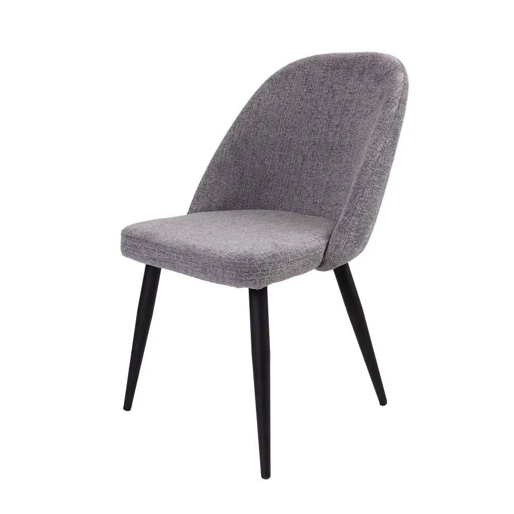 Erin Dining Chair Set of 6 Fabric Seat with Metal Frame - Fog - Furniture > Dining