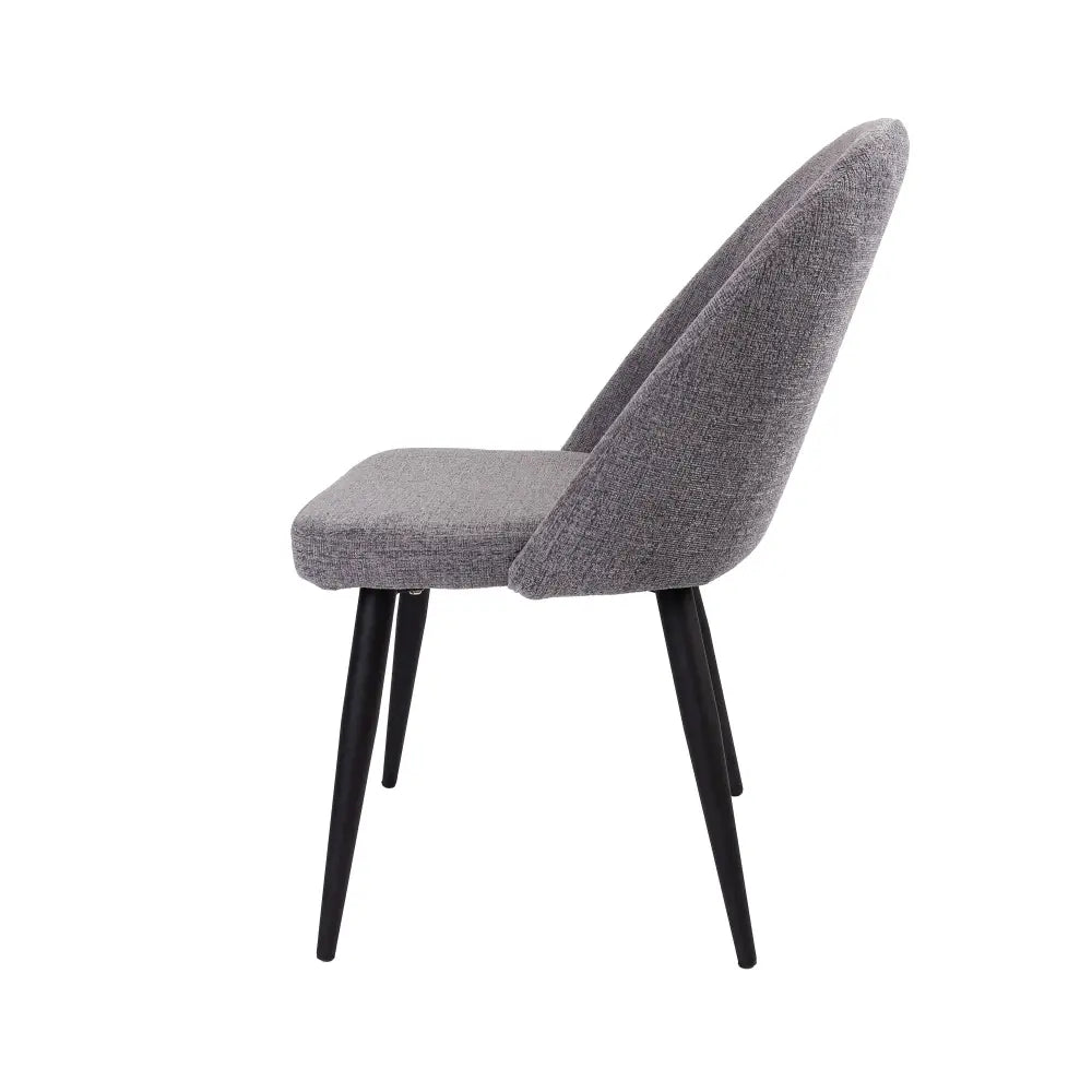 Erin Dining Chair Set of 6 Fabric Seat with Metal Frame - Fog - Furniture > Dining