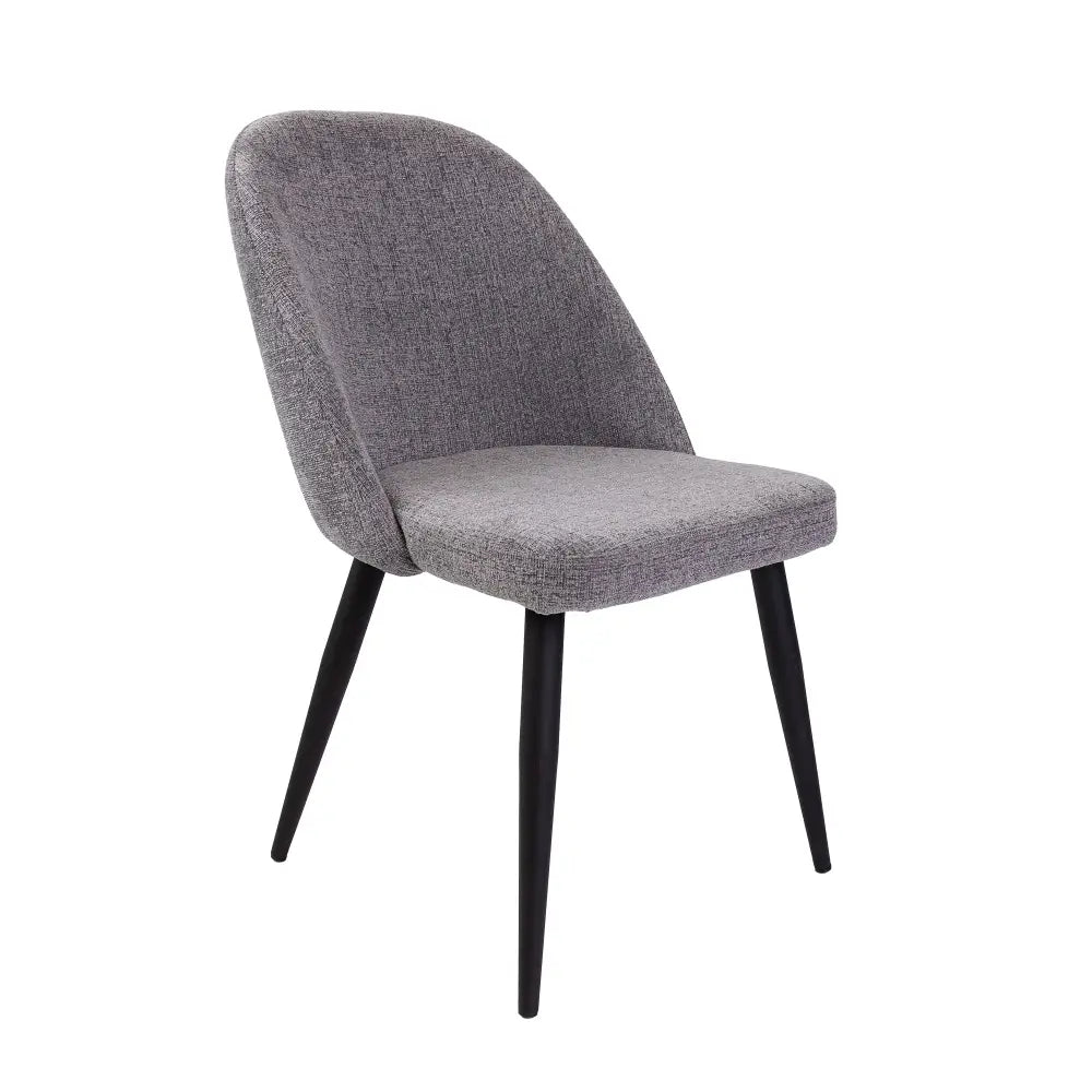 Erin Dining Chair Set of 6 Fabric Seat with Metal Frame - Fog - Furniture > Dining