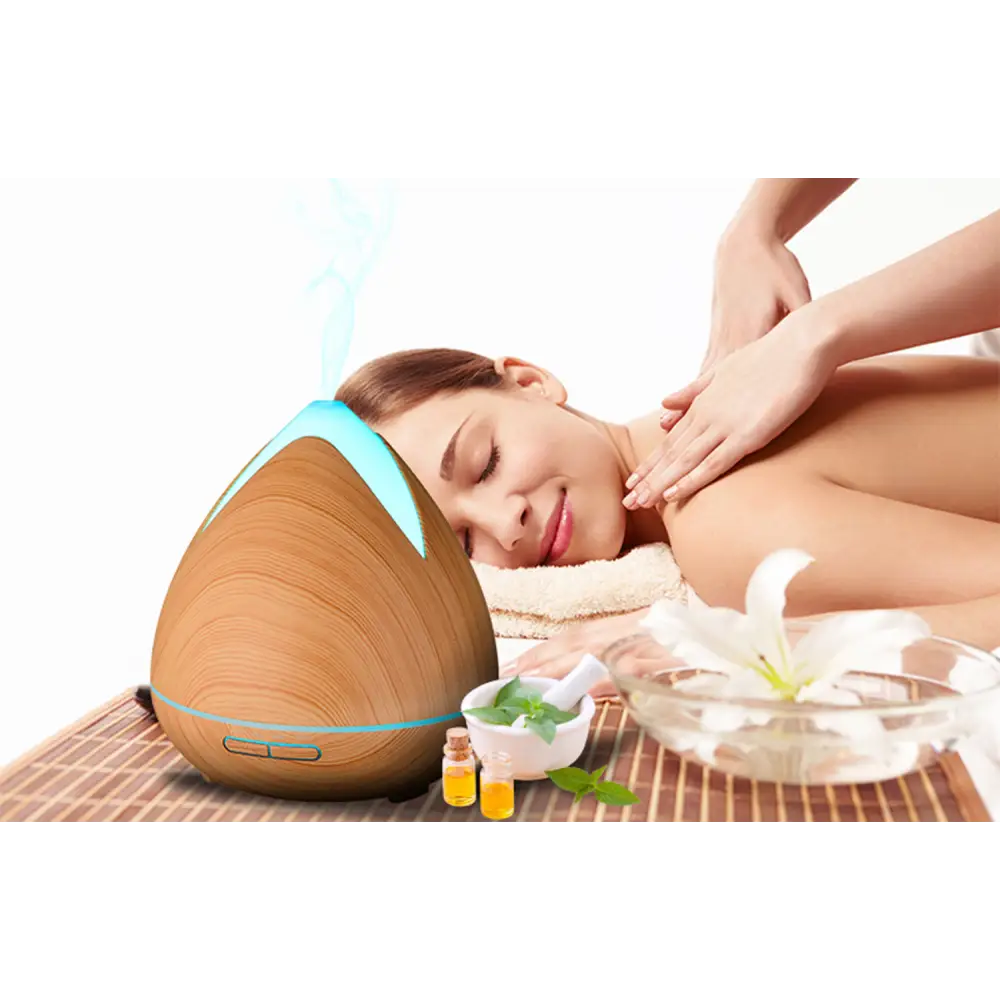 Essential Oils Ultrasonic Aromatherapy Diffuser Air Humidifier Purify 400ML - Light Wood - Appliances > Aroma Diffusers