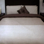 Essentially Home Living Chocolate 3 Tone Quilt Cover Set + Fitted Sheet Double - Home & Garden > Bedding