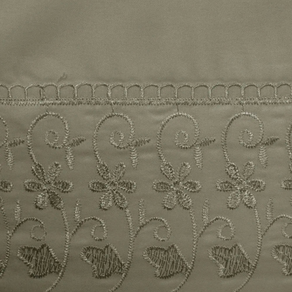 Essentially Home Living Machine Lace Embroidered Sheet Set Single Mocha - Home & Garden > Bedding
