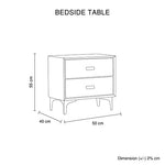 Estella Bedside Table MDF Construction Fabric Upholstery Iron Feet - Furniture > Bar Stools & Chairs > Arm Chairs &