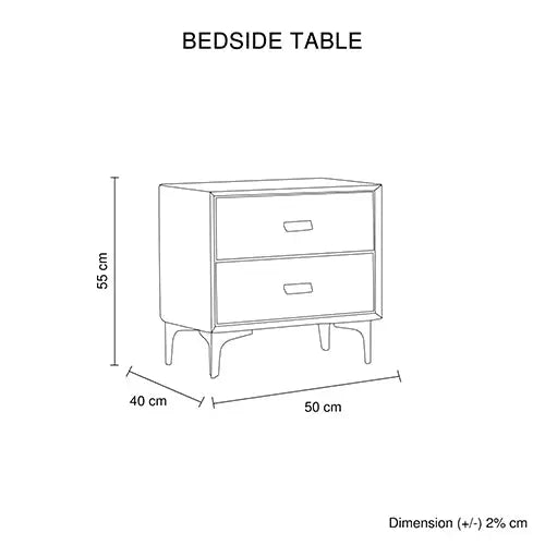 Estella Bedside Table MDF Construction Fabric Upholstery Iron Feet - Furniture > Bar Stools & Chairs > Arm Chairs &