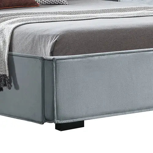 Estella Queen Bed Frame Fabric Upholstery KD Slat in Black - Furniture > Bar Stools & Chairs > Arm Chairs & Recliners