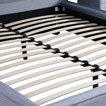 Estella Queen Bed Frame Fabric Upholstery KD Slat in Black - Furniture > Bar Stools & Chairs > Arm Chairs & Recliners