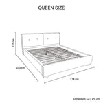 Estella Queen Fabric 4pc Bedroom Suite With Linear Division & Button Studding Headboard - Furniture > Bedroom > Beds &