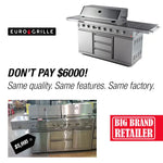 EuroGrille 8 Burner Outdoor BBQ Grill Barbeque Gas Stainless Steel Kitchen Commercial - Home & Garden > BBQ > BBQs &