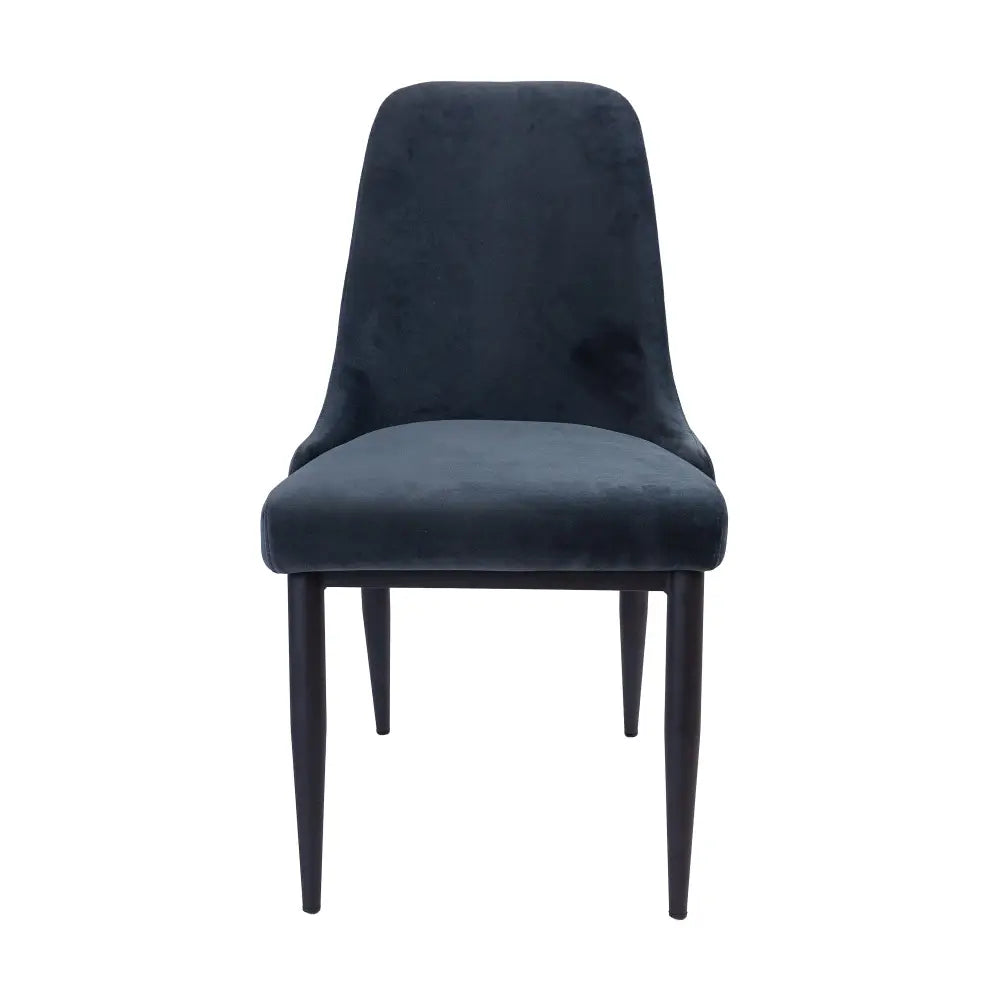 Eva Dining Chair Set of 2 Fabric Seat with Metal Frame - Charcoal - Furniture > Dining