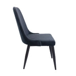 Eva Dining Chair Set of 4 Fabric Seat with Metal Frame - Charcoal - Furniture > Dining