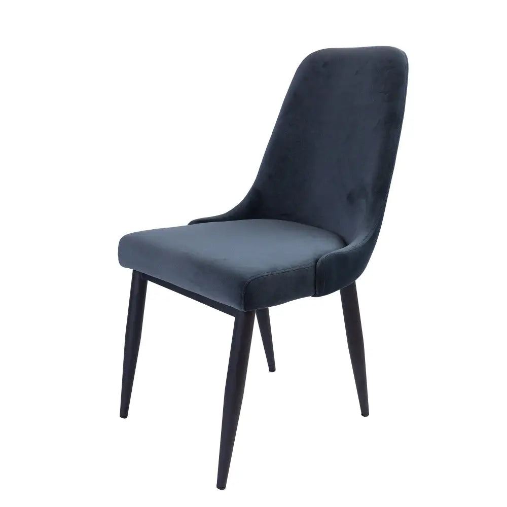 Eva Dining Chair Set of 4 Fabric Seat with Metal Frame - Charcoal - Furniture > Dining