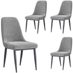 Eva Dining Chair Set of 4 Fabric Seat with Metal Frame - Grey - Furniture > Dining