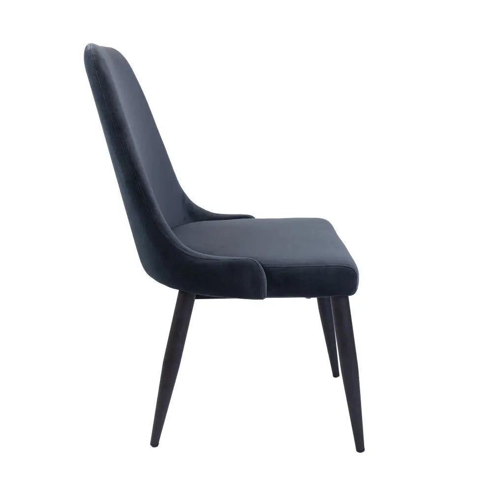Eva Dining Chair Set of 6 Fabric Seat with Metal Frame - Charcoal - Furniture > Dining