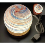 Evening Glow LED Planet Night Light with Wooden Base USB Rechargeable - Home & Garden > Lighting > Night Lights &