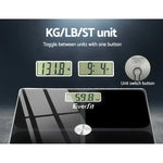 Everfit Body Fat Bathroom Scale Weighing Tracker Gym 180KG - Home & Garden > Scales > Bathroom Scales