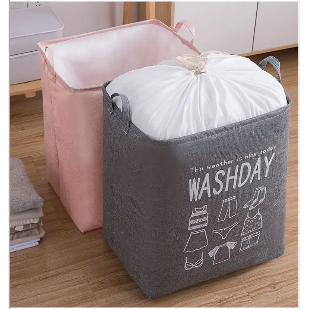 Ex-Large Capacity Collapsible Laundry Basket Foldable Washing Bin Hamper Linen (Blue) - Home & Garden > Laundry &