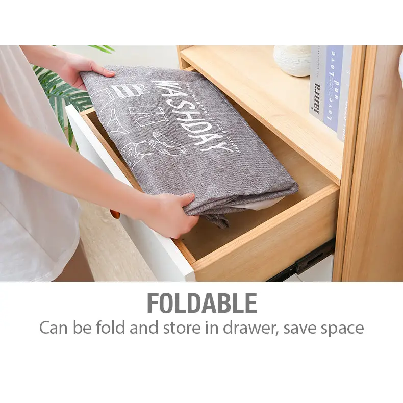 Ex-Large Capacity Collapsible Laundry Basket Foldable Washing Bin Hamper Linen (Grey) - Home & Garden > Laundry &