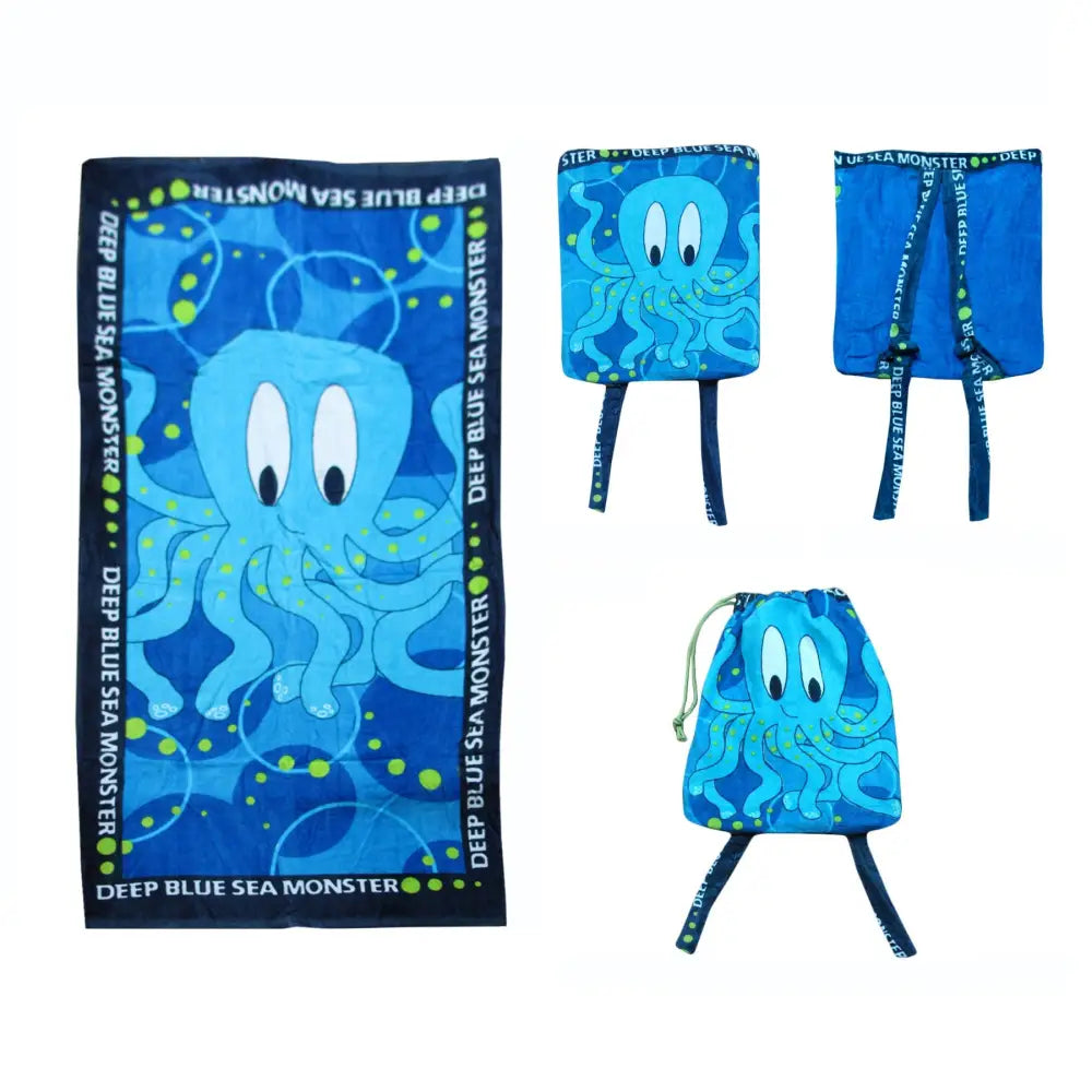 Extra Large Beach Towel N Bag Octopus - Home & Garden > Bathroom Accessories