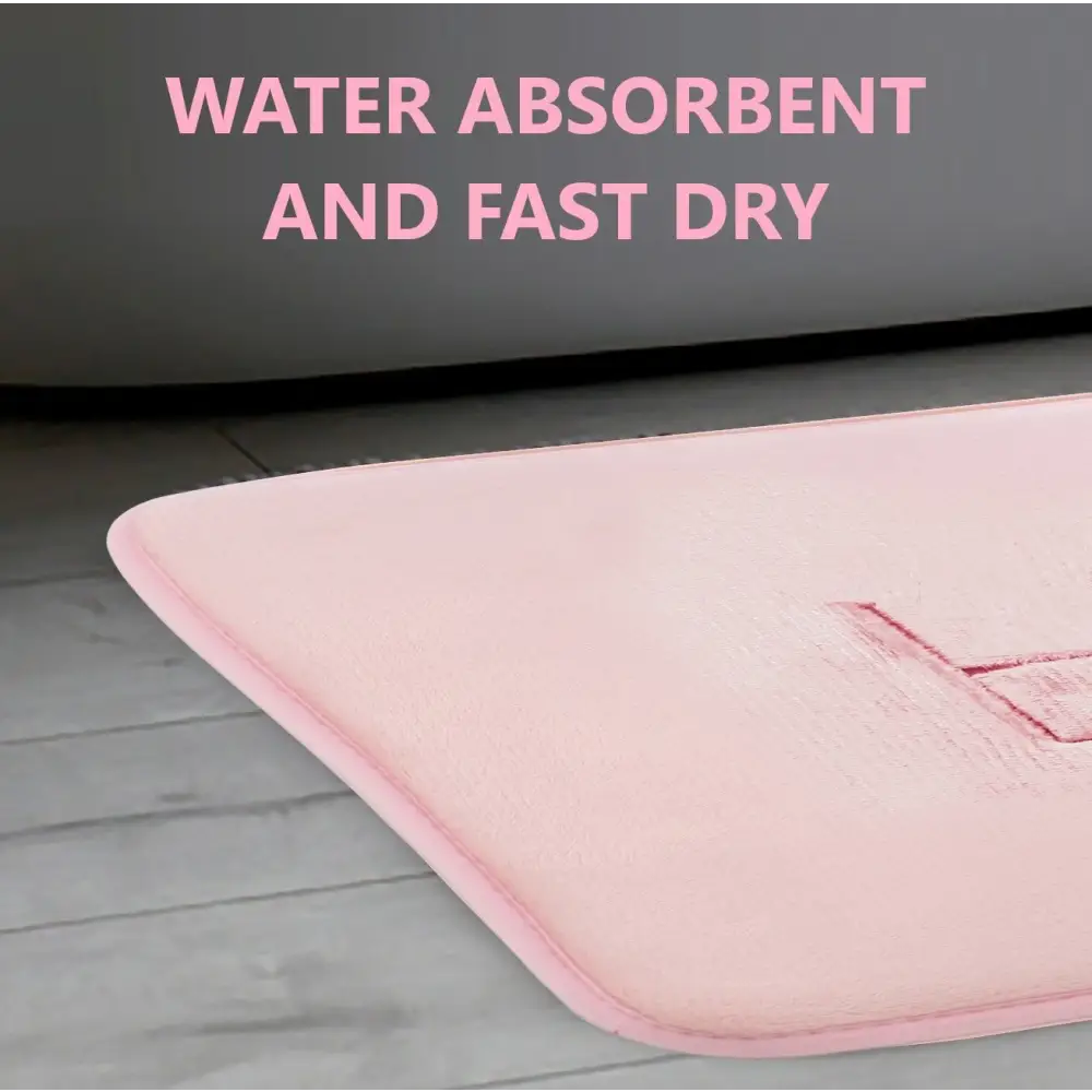 Extra Thick Memory Foam & Super Comfort Bath Rug Mat for Bathroom (60 x 40 cm Pink) - Home & Garden > Bathroom