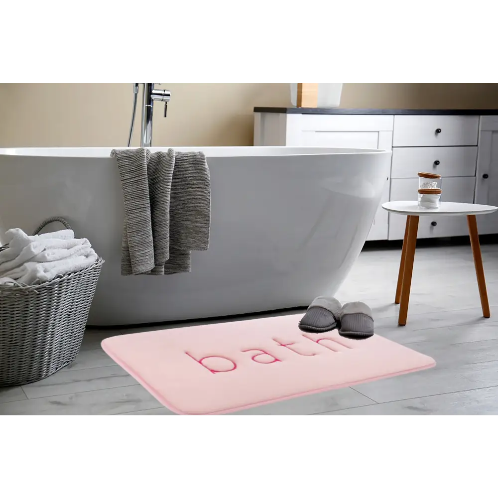Extra Thick Memory Foam & Super Comfort Bath Rug Mat for Bathroom (60 x 40 cm Pink) - Home & Garden > Bathroom