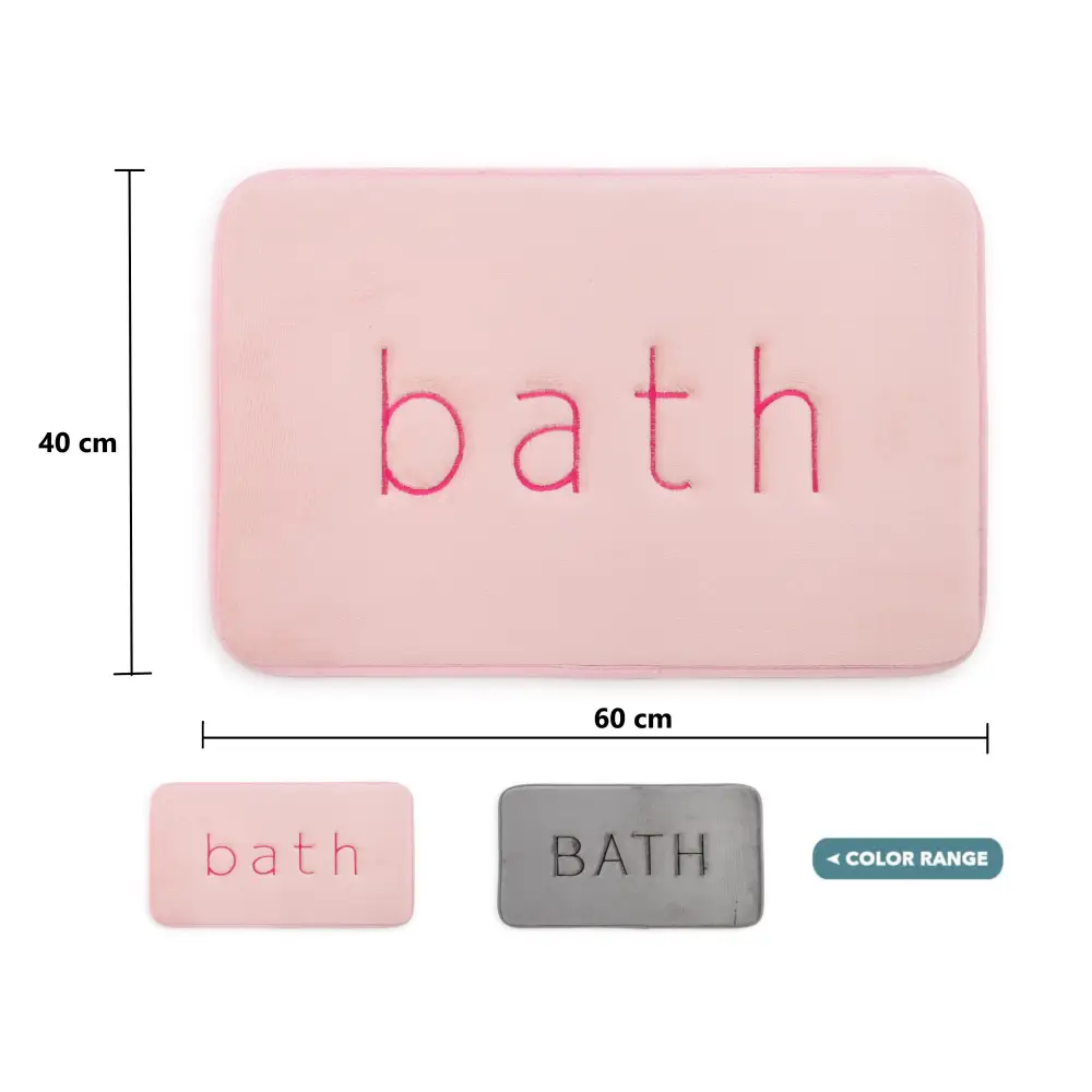 Extra Thick Memory Foam & Super Comfort Bath Rug Mat for Bathroom (60 x 40 cm Pink) - Home & Garden > Bathroom