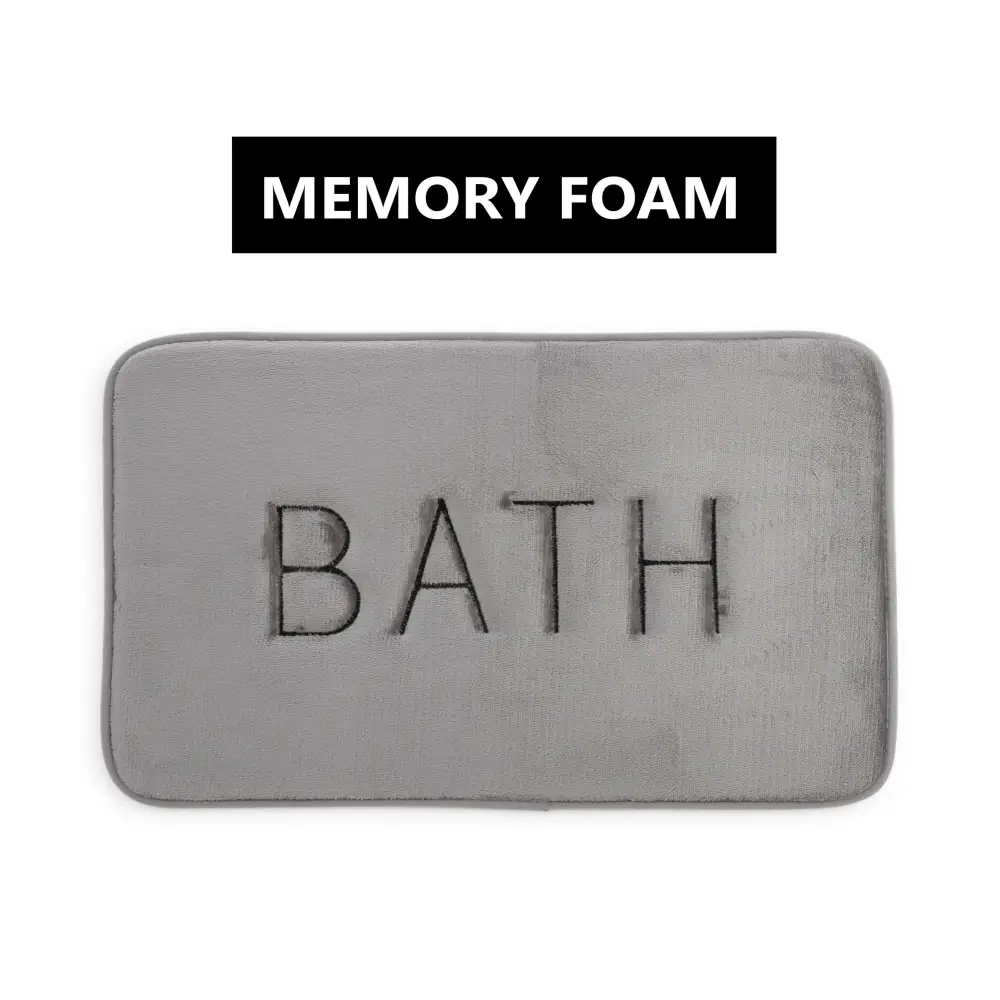 Extra Thick Memory Foam & Super Comfort Bath Rug Mat for Bathroom (60 x 40 cm Grey) - Home & Garden > Bathroom