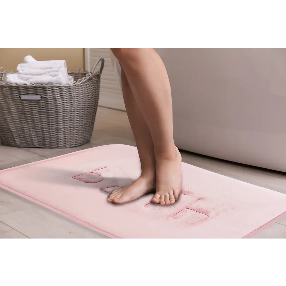 Extra Thick Memory Foam & Super Comfort Bath Rug Mat for Bathroom (60 x 40 cm Pink) - Home & Garden > Bathroom