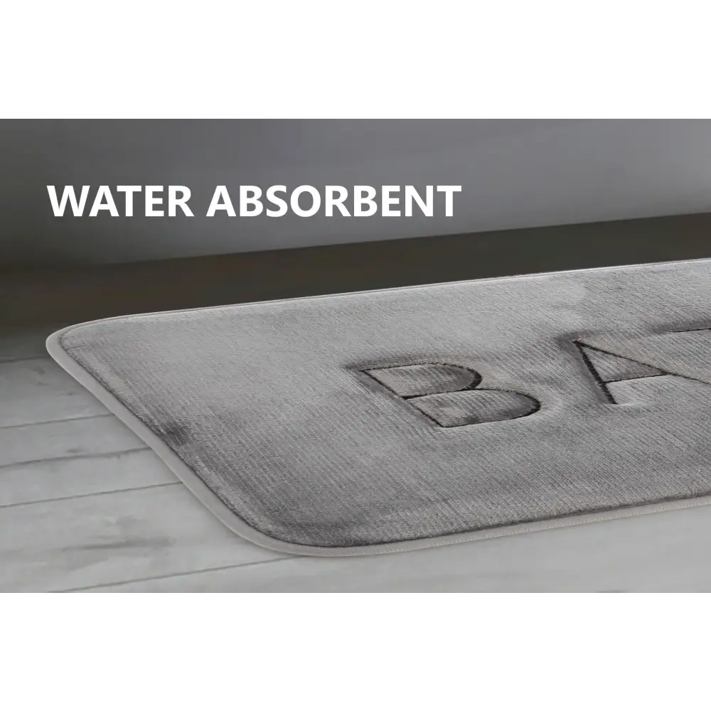 Extra Thick Memory Foam & Super Comfort Bath Rug Mat for Bathroom (60 x 40 cm Grey) - Home & Garden > Bathroom