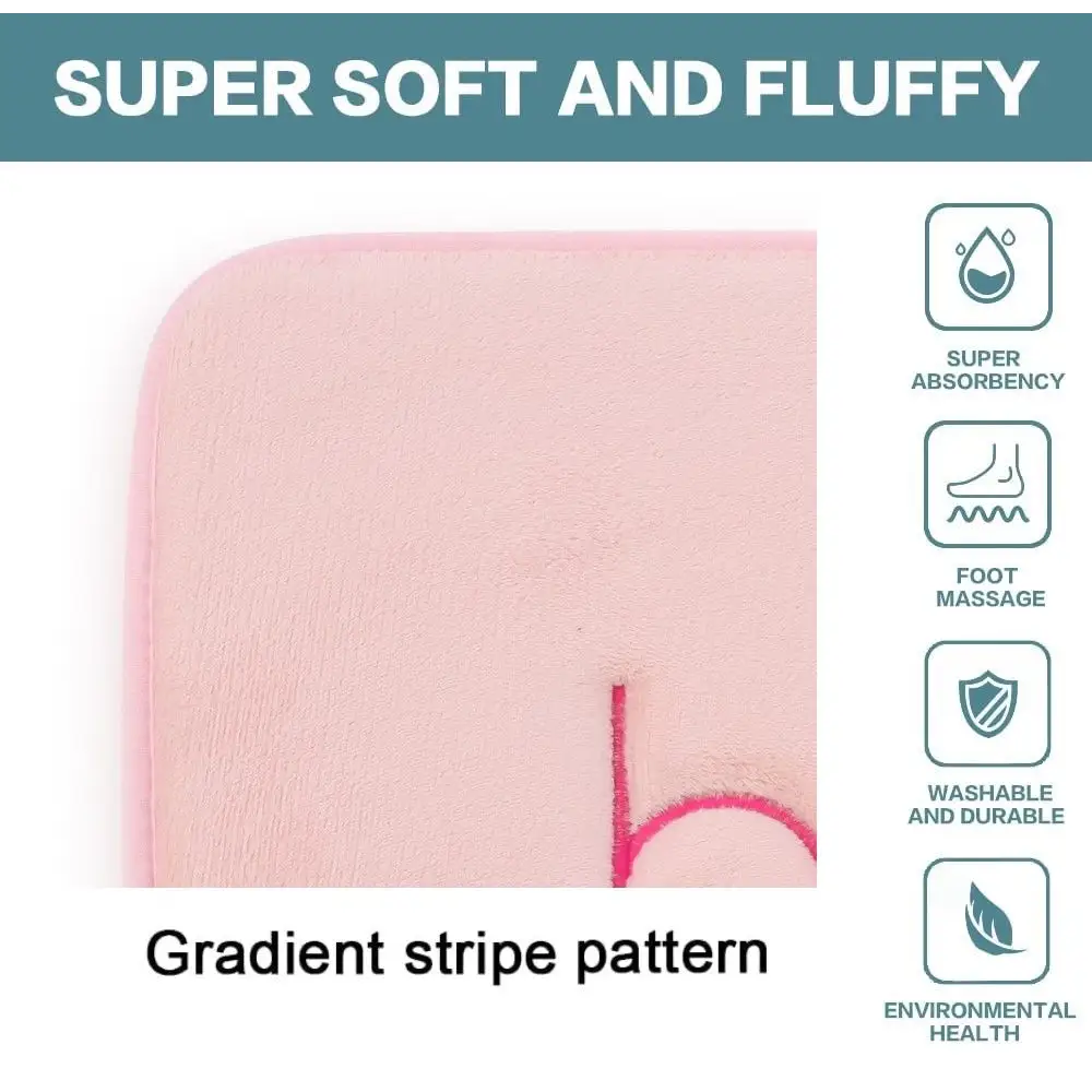 Extra Thick Memory Foam & Super Comfort Bath Rug Mat for Bathroom (60 x 40 cm Pink) - Home & Garden > Bathroom