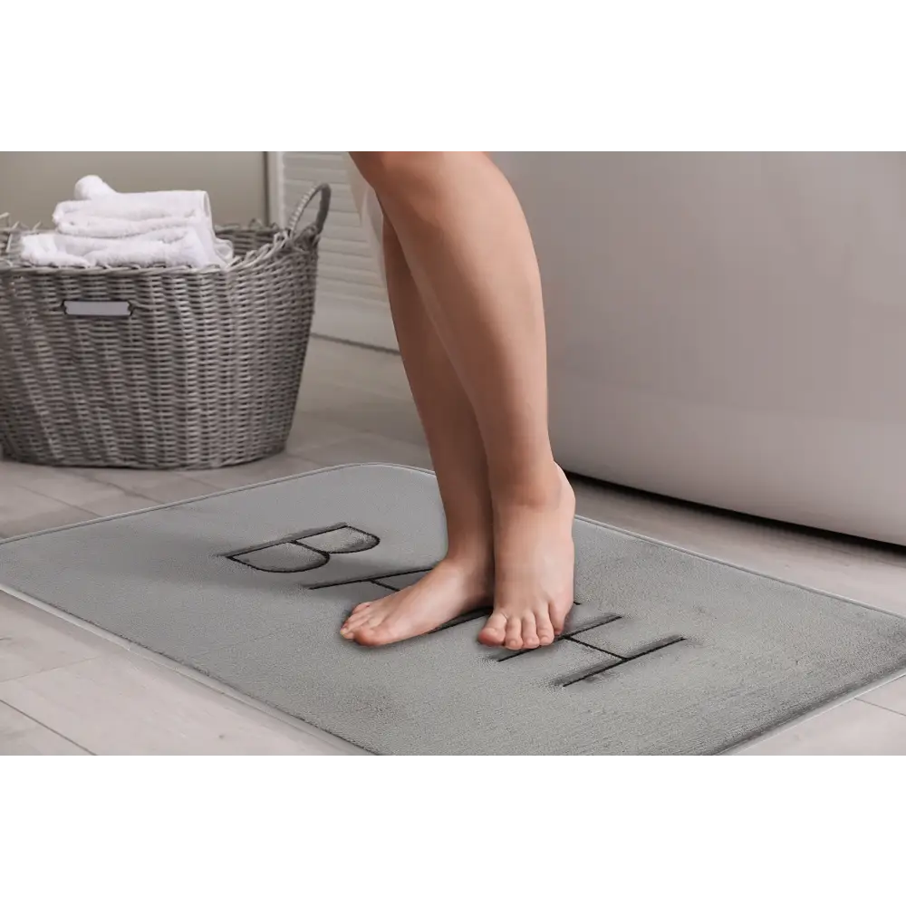 Extra Thick Memory Foam & Super Comfort Bath Rug Mat for Bathroom (60 x 40 cm Grey) - Home & Garden > Bathroom
