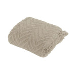 Ezra Taupe Knitted Throw Rug - Home & Garden > Bedding