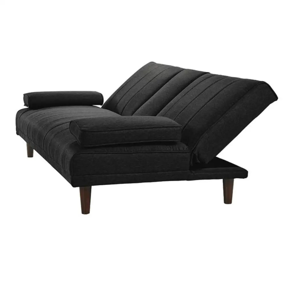 Fabric Sofa Bed with Cup Holder 3 Seater Lounge Couch - Charcoal - Furniture > Bar Stools & Chairs > Arm Chairs &