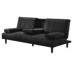 Fabric Sofa Bed with Cup Holder 3 Seater Lounge Couch - Charcoal - Furniture > Bar Stools & Chairs > Arm Chairs &