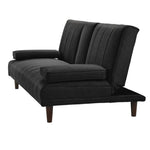 Fabric Sofa Bed with Cup Holder 3 Seater Lounge Couch - Charcoal - Furniture > Bar Stools & Chairs > Arm Chairs &